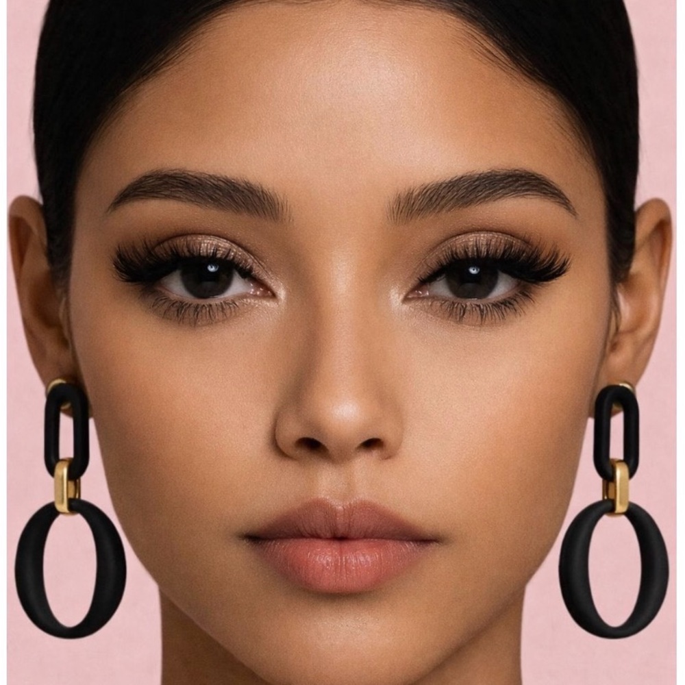 Black and Gold Statement Earrings